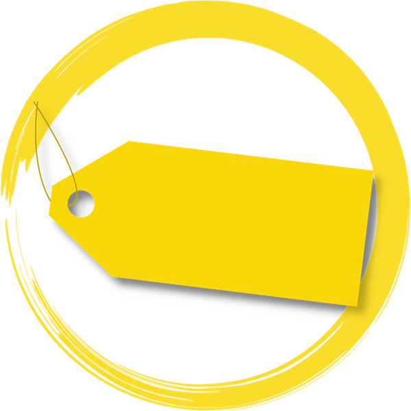 Etiqueta de precio color amarillo